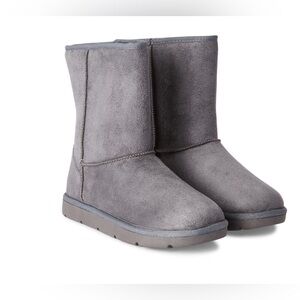 Time and Tru Gray Ankle Booties with Plush Comfort